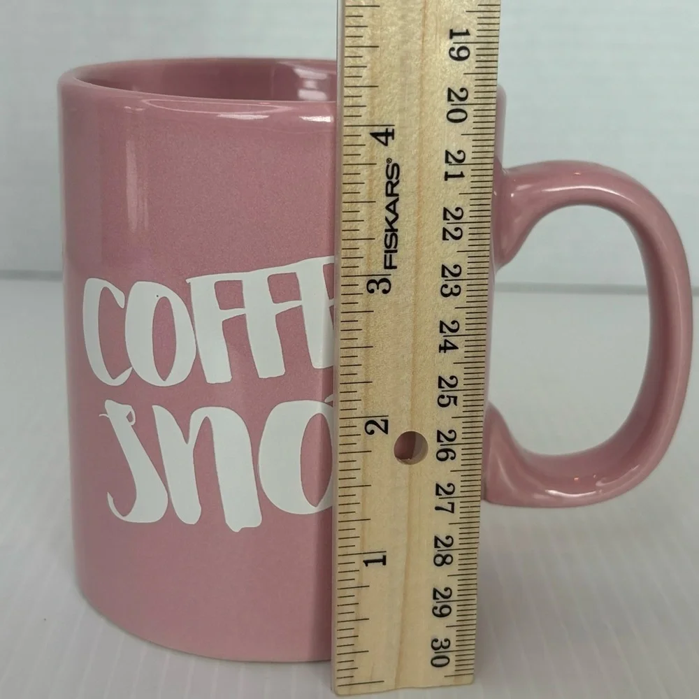 COFFEE SNOB COFFEE MUG. Art Deco Print Mug PINK & WHITE